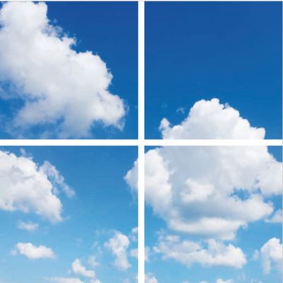Photo print cloud - set of 4 acrylic plates with print, for 60x60 cm LED panels