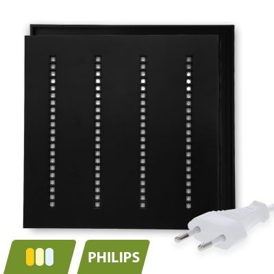 Black Louvre LED panel 60x60 - 30W - white switch - UGR <16