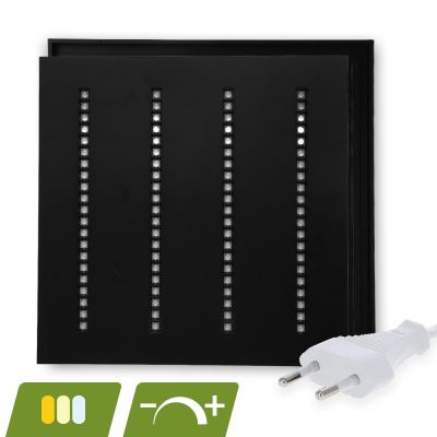 Black Louvre LED panel 60x60 - 30W - white switch - dimmable - UGR <16