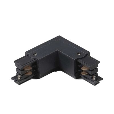 L-shape connector inside for 3-phase track lighting, black, Pro