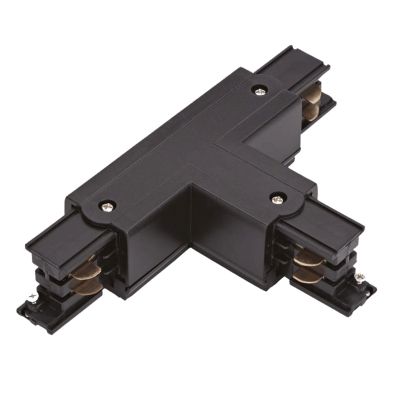 T-shape connector for 3-phase track lighting, left 2, black, Pro