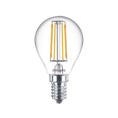 Dimmable Philips E14 LED filament bulb 4,5W, 2700K