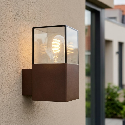Modern outdoor light rust coloured, Sanel, IP44