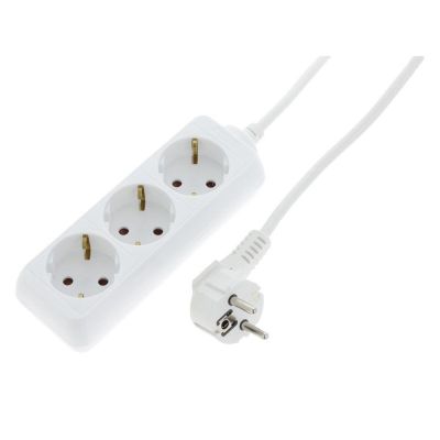 Exin power strip 3-way, earthed, 2300w 3 x 1.0 mm. 3 m white