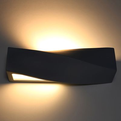 Glass up down wall light black, Annick