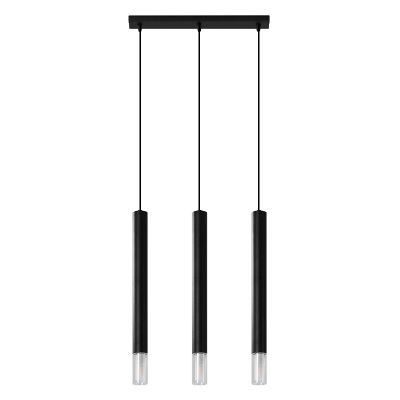 Glass pendant light black, Ishani