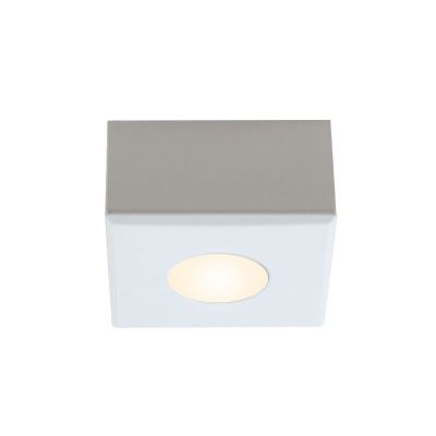 Square white surface mounted spotlight Fredo, IP44, dimmable