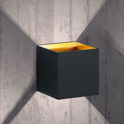 Black up down wall light modern, Eva, 4,3W, 3000K LED