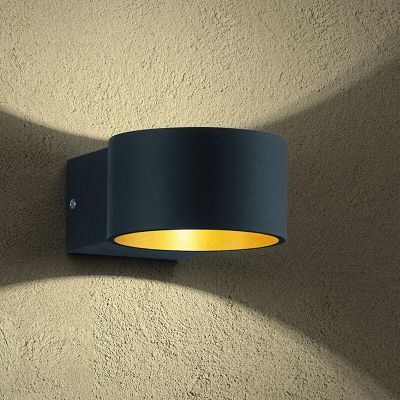 Black up down wall light modern, Tyra, 4,3W, 3000K LED