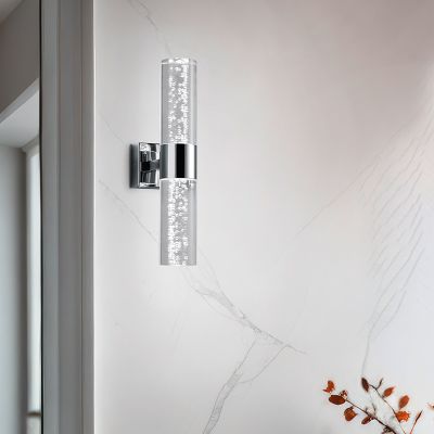 Chrome up down wall light design, Delfina, 3,2W, 3000K LED, IP44