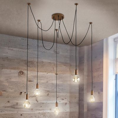 Copper pendant light retro, August