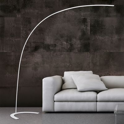 White arc floor lamp modern, Libro, 18W, 3000K LED, with switch