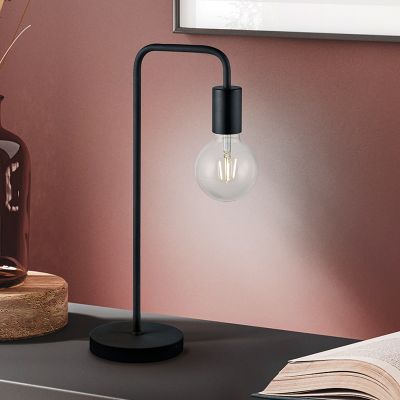 Black table lamp modern, Ritual, with switch