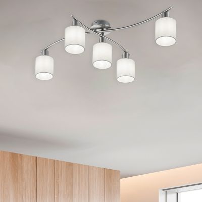 Nickel flush ceiling light metal, Nordby