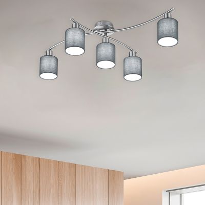 Nickel flush ceiling light metal, Nordby
