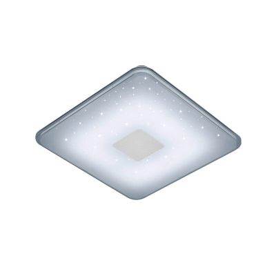 White flush ceiling light modern, Lev, 30W, warm to cold white adjustable LED, with remote control