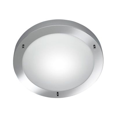 Nickel bathroom ceiling light glass, Hadleigh, IP44