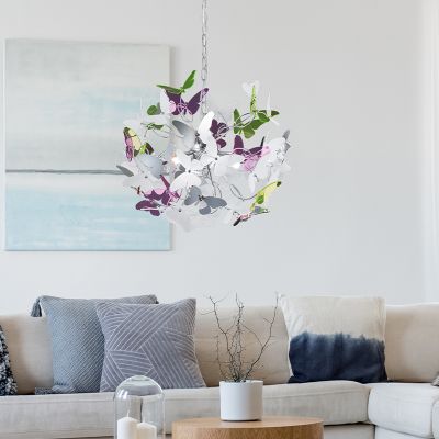 Chrome pendant light design, Butterfly