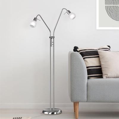 Nickel floor lamp modern, Benita, with switch
