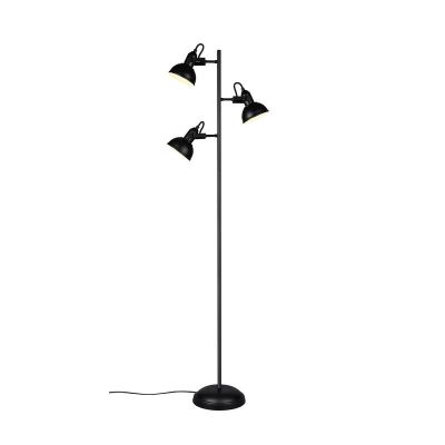 Black floor lamp industrial, Kibek, with switch
