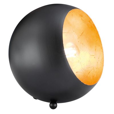 Black table lamp modern, Berdan, with switch
