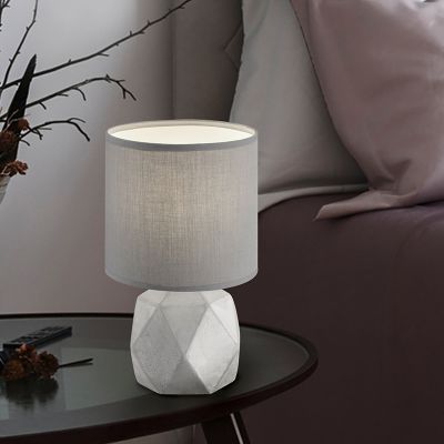 Concrete table lamp grey, Yfenn, with switch