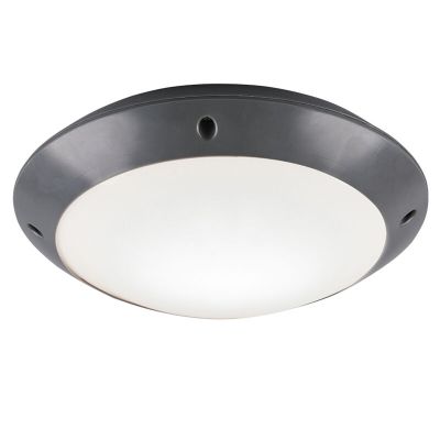 Anthracite flush ceiling light modern, Gandrup, IP54