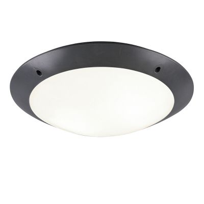 Anthracite flush ceiling light modern, Gandrup, IP54