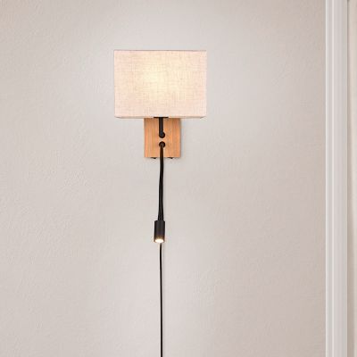 White wall light wood, Fransien, with switch