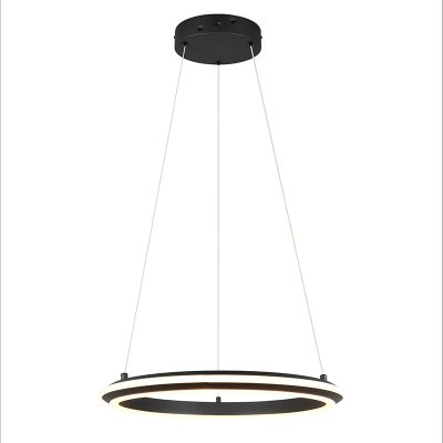 Black pendant light modern, Jiry, 34W, white switch LED, 3-step dimmable