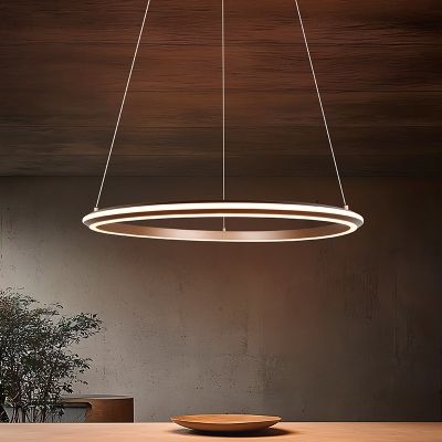 Brown pendant light modern, Jiry, 48W, white switch LED, 3-step dimmable