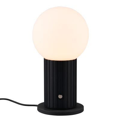 Black rechargeable table lamp modern, Tugce, 2W, white switch LED, with switch