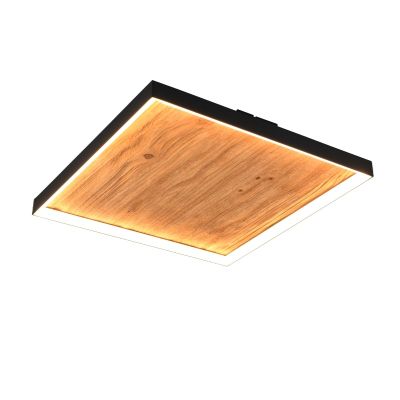 Design flush ceiling light wood, Tanneke, 41W, 3000K LED, 3-step dimmable
