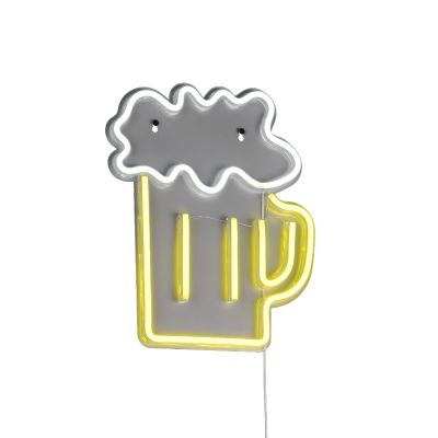 Transparent wall light plastic, Beer, 5W, yellow LED, with switch