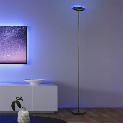 Black floor lamp modern, Sanjeev, 16,5W, RGBW LED, with remote control