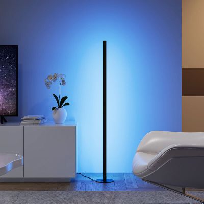 Black floor lamp modern, Giliam, 11W, RGB LED, with remote control