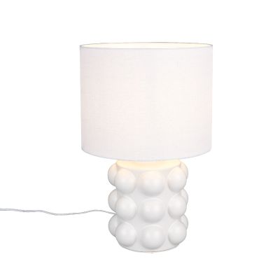 Ceramic table lamp white, Cihad, with switch