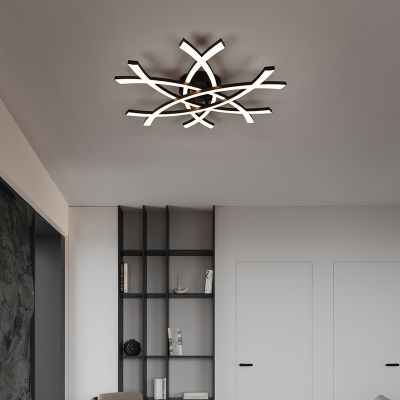 Black flush ceiling light design, Carien, 33W, 3000K LED