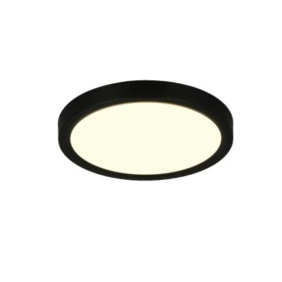 Black flush ceiling light modern, Zayd, 18W, white switch LED, 3-step dimmable