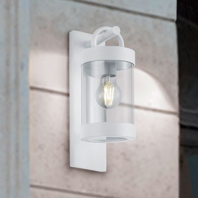 White outdoor wall light with dusk to dawn sensor modern, Sambesi, IP44