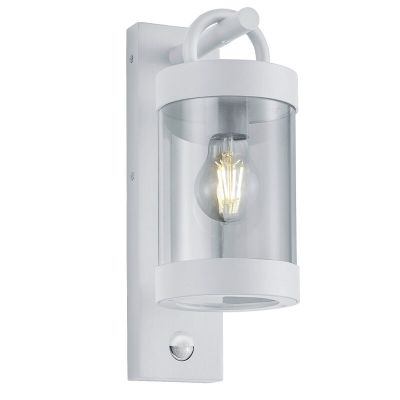 White outdoor wall light with motion sensor modern, Sambesi, IP44