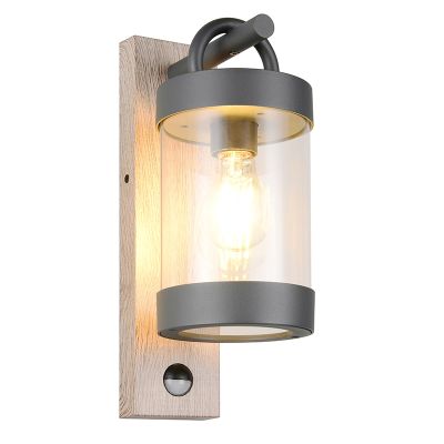 Grey outdoor wall light with motion sensor modern, Sambesi, IP44
