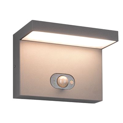 Anthracite solar outdoor wall light modern, Nesrin, 5W, white switch LED, IP65