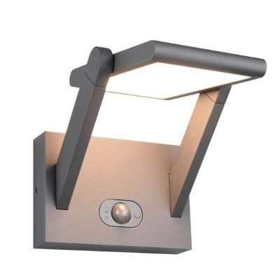 Anthracite solar outdoor wall light modern, Maku, 5W, white switch LED, IP65
