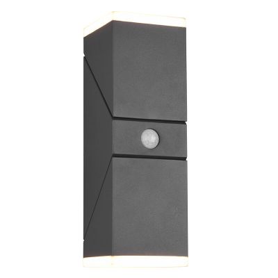 Anthracite outdoor wall light with motion sensor modern, Liron, 7W, 3000K LED, IP54