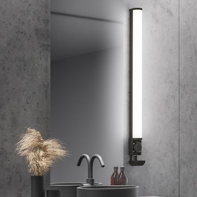 Black bathroom wall light modern, Bernou, 16W, 3000K LED, IP44