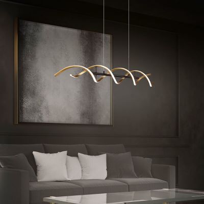 Brass dining table hanging lamp design, Sylvian, 45W, warm to cold white adjustable LED, 3-step dimmable