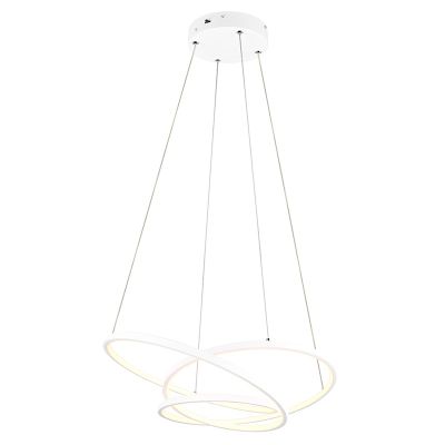 White pendant light design, Teodore, 34W, white switch LED, 3-step dimmable
