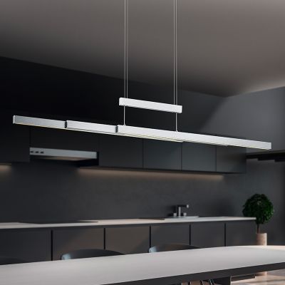Nickel dining table hanging lamp modern, Jessey, 42W, warm to cold white adjustable LED, with touch dimmer