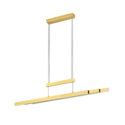 Brass pendant light modern, Jessey, 42W, warm to cold white adjustable LED, with touch dimmer
